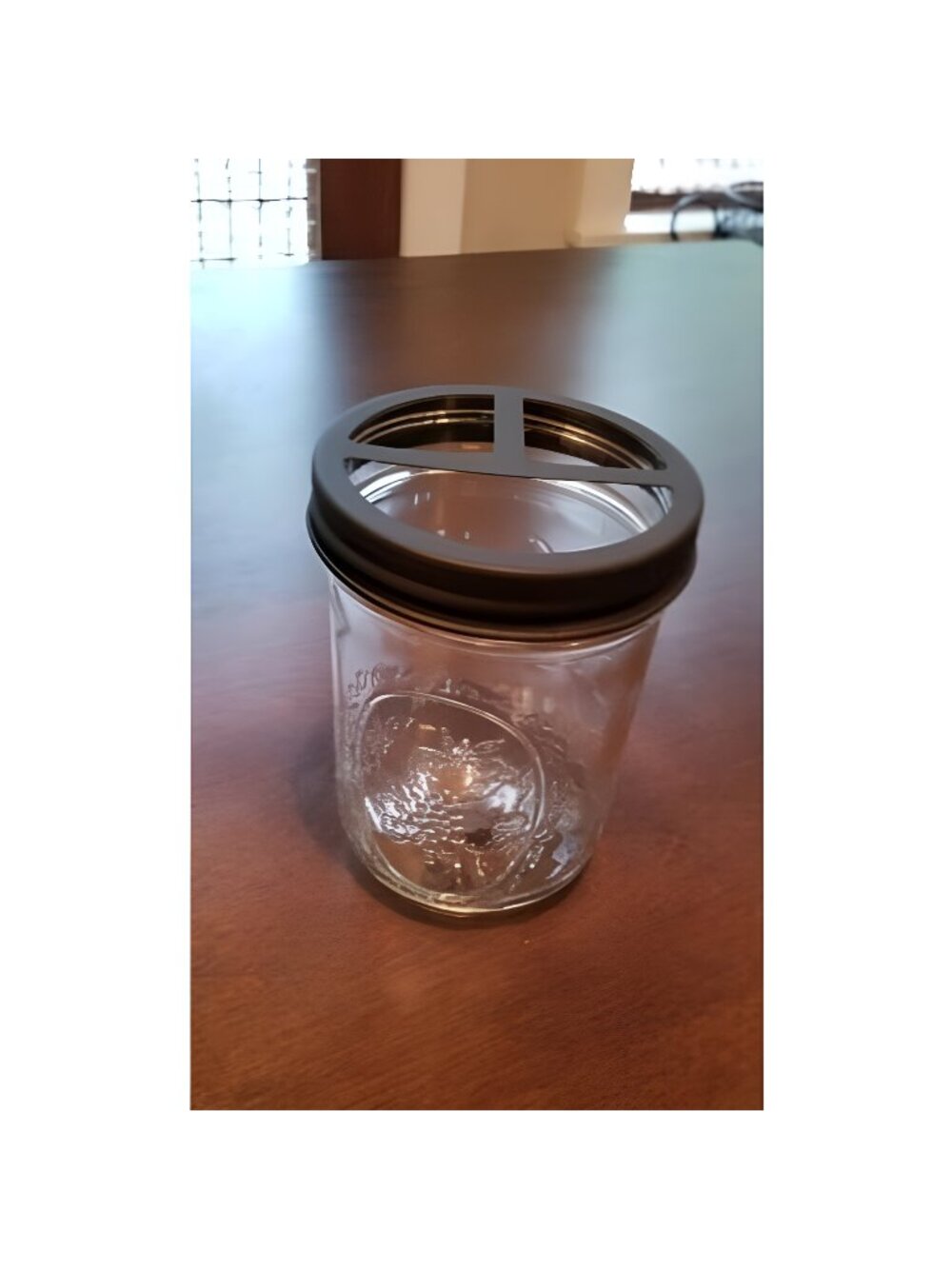 Mason Jar Toothbrush Holder – Black – with 16 Ounce Ball Mason
